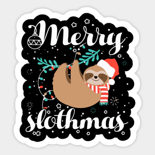 Womens Merry Christmas Slothmas Sloth Lovers Sticker